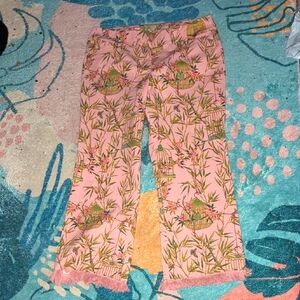 Spartina 449 NWT Birdcage Cropped Fringed Pants XL XXL